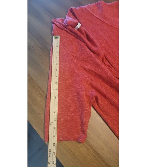 Eileen Fisher Red Linen Blend Open Front Cardigan L EUC 3/4 Sleeve Casual - Picture 8 of 8